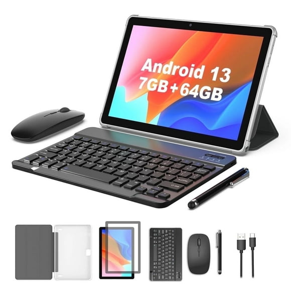 10 Inch Tablet Android 13 Tablets 7GB+64GB+1TB Expand, 4-Core CPU,5G Wifi,2+8MP Camera