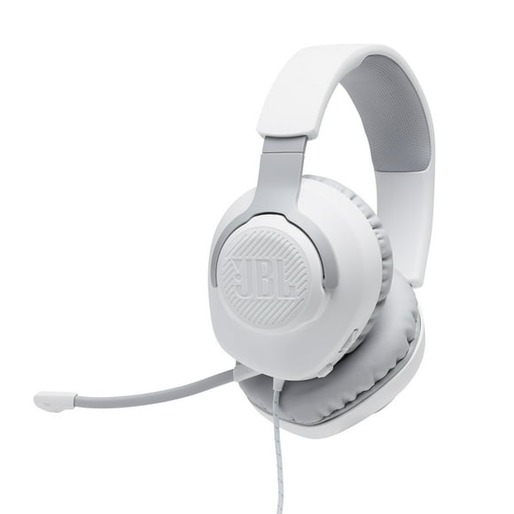 JBL Quantum 100 – Wired over-ear gaming headset with flip-up mic – White